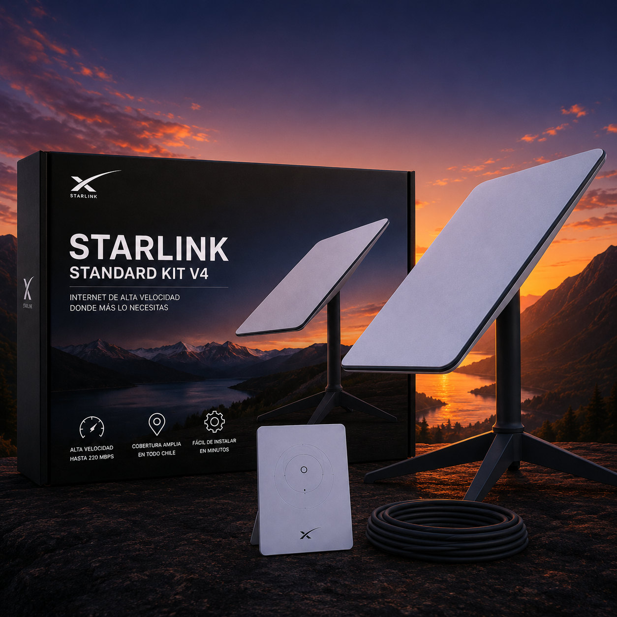 Starlink Standard Kit V4 Satelital